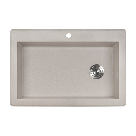 Ruvati 33"x22" Dual-Mnt Granite Composite Sgl Bowl Kitchen Sink, Caribbean Snd RVG1033CS